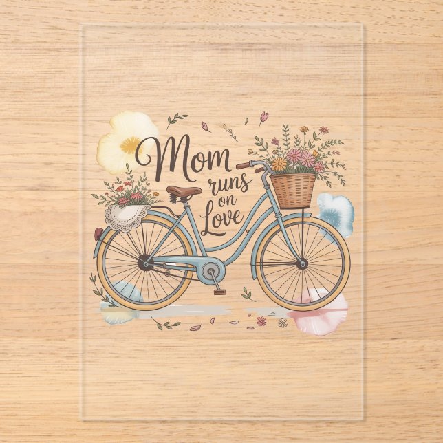 Invitations En Acrylique Maman tourne à l'amour (Recto)