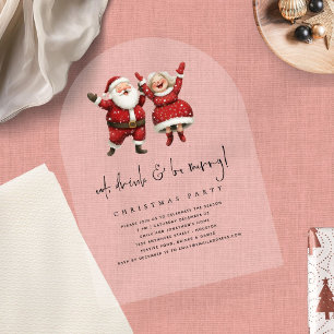Invitations En Acrylique Mangez Boire Soyez Joyeux Père Noël Noël Mme Claus