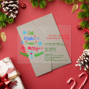 Invitations En Acrylique Mangez, buvez et soyez joyeux, rejoignez notre fêt