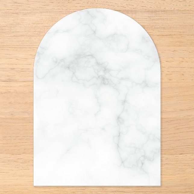 Invitations En Acrylique Marbre Blanc Moderne (Recto)