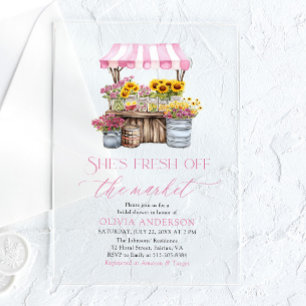 Invitations En Acrylique Marché Frais Fête de Mariage de Marché