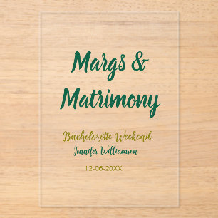 Invitations En Acrylique Margs et matrimone ajouter nom date enterrement de