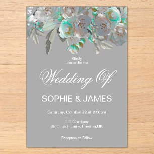 Invitations En Acrylique Mariage Acrylique Bohème Rose Poudrée