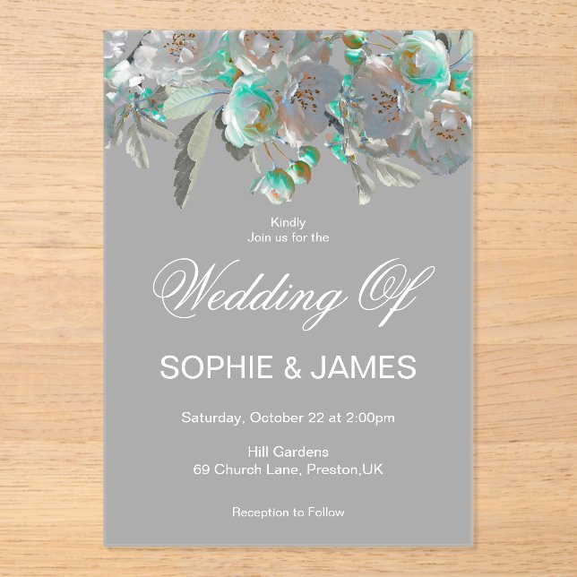 Invitations En Acrylique Mariage acrylique Boho Blush Dusty Rose (Recto)