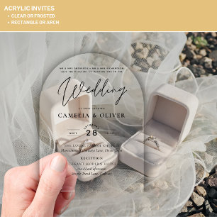 Invitations En Acrylique Mariage ACRYLIQUE invite minimaliste moderne clair
