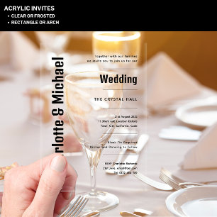 Invitations En Acrylique Mariage ACRYLIQUE Invite NOIR TEXTE Bold Moderne