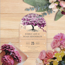 Mariage Arbre à Feuille de Coeur Violet Conte de F