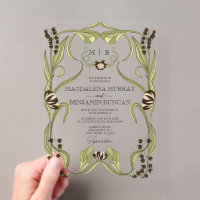 Mariage Art Nouveau Floral Brun Espresso Vintage