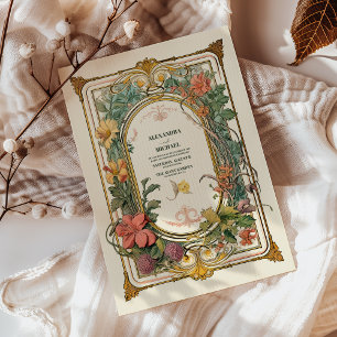 Invitations En Acrylique Mariage Art Nouveau Floral Vintage