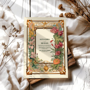 Invitations En Acrylique Mariage Art Nouveau Floral Vintage