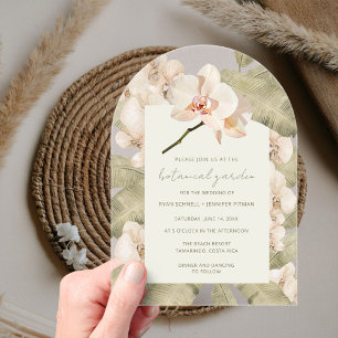 Invitations En Acrylique Mariage au Jardin Botanique des Orchidées Tropical