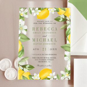 Invitations En Acrylique Mariage au verger de citrons