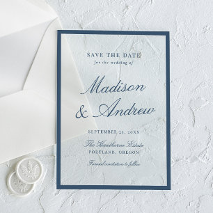 Invitations En Acrylique Mariage aux frontières de la Marine moderne, Enreg