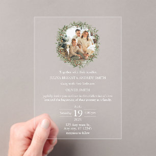 Invitations En Acrylique Mariage avec mariage photo vert enfant