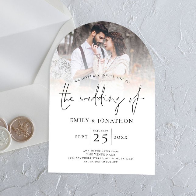 Invitations En Acrylique Mariage avec superposition de photo moderne (Créateur téléchargé)