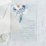 Invitations En Acrylique Mariage blanc et bleu foncé moderne<br><div class="desc">Moderne blanc & bleu Dusty Mariage Acrylique Invitations Voir la collection correspondante dans Niche et Nest Store Merci beaucoup</div>