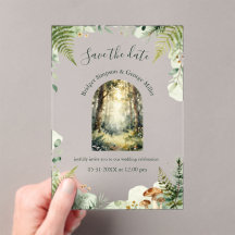 Mariage bohème aquarelle forêt verte