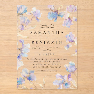 Invitations En Acrylique Mariage Bohème Iris