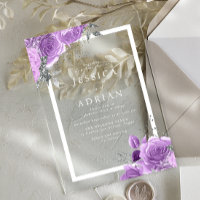 Mariage Cadre Floral Violet Lavande Et Argent