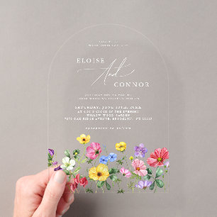Invitations En Acrylique Mariage Champêtre Fleuris Bohème Chic