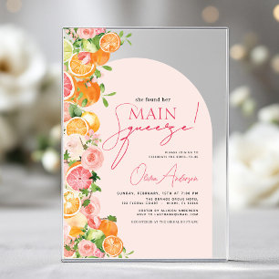 Invitations En Acrylique Mariage Citron Orange de la Grande Étreinte