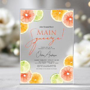 Invitations En Acrylique Mariage Citron Orange de la Grande Étreinte