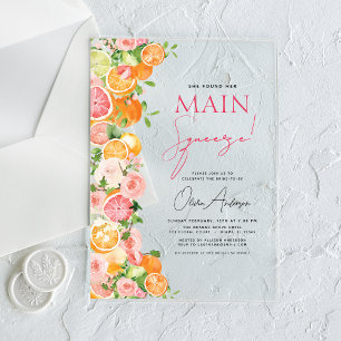 Invitations En Acrylique Mariage Citron Orange de la Grande Tenaille