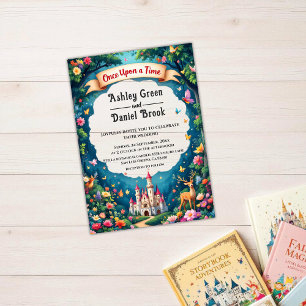 Invitations En Acrylique Mariage Conte de Fées Château Bois Fantastique
