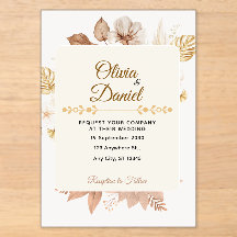 Mariage Crème Floral Séché Bohème Rustique