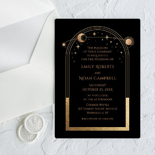 Invitations En Acrylique Mariage d'astronomie de la Lune solaire céleste