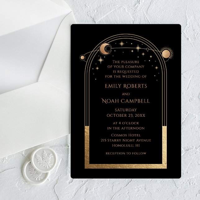 Invitations En Acrylique Mariage d'astronomie de la Lune solaire céleste (Créateur téléchargé)