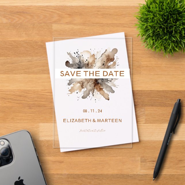 Invitations En Acrylique Mariage d'automne aquarelle (Insitu (Carte d'invitation))