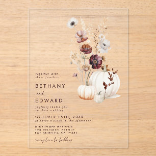 Invitations En Acrylique Mariage d'automne Boho