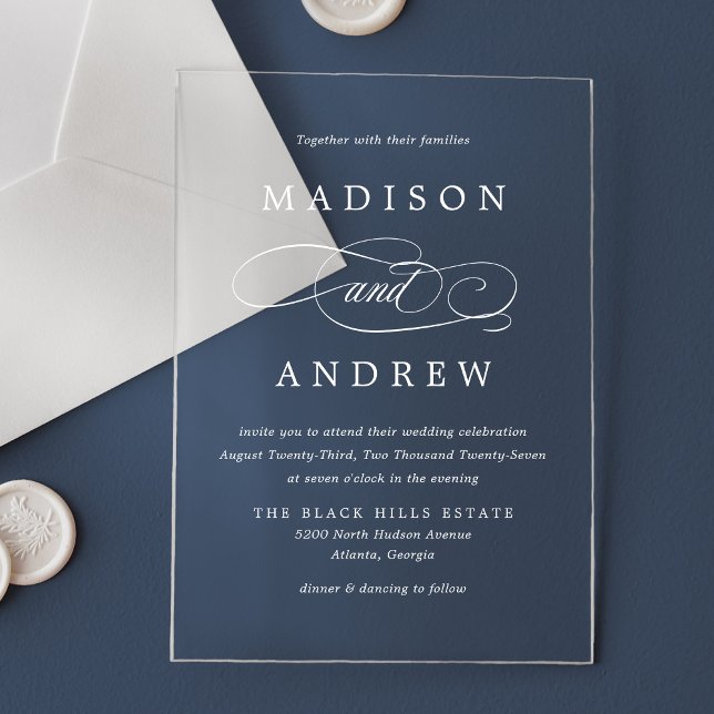 Invitations En Acrylique Mariage de calligraphie adoré (Créateur téléchargé)