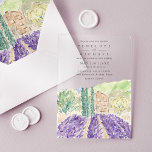 Invitations En Acrylique Mariage de champs Lavande aquarelle<br><div class="desc">Une belle aquarelle peinture de champs de lavande crée une sensation romantique à ce faire-part de mariage acrylique. Avec des appareillages chic de police pour augmenter le facteur d'élégance. Choisissez entre une carte acrylique claire ou dépoli. Suite de mariage complète correspondante disponible.</div>