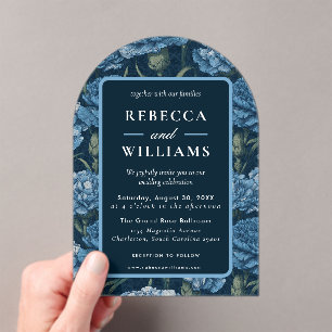 Invitations En Acrylique Mariage de Destination de Jardin de l'Oeillet Chic