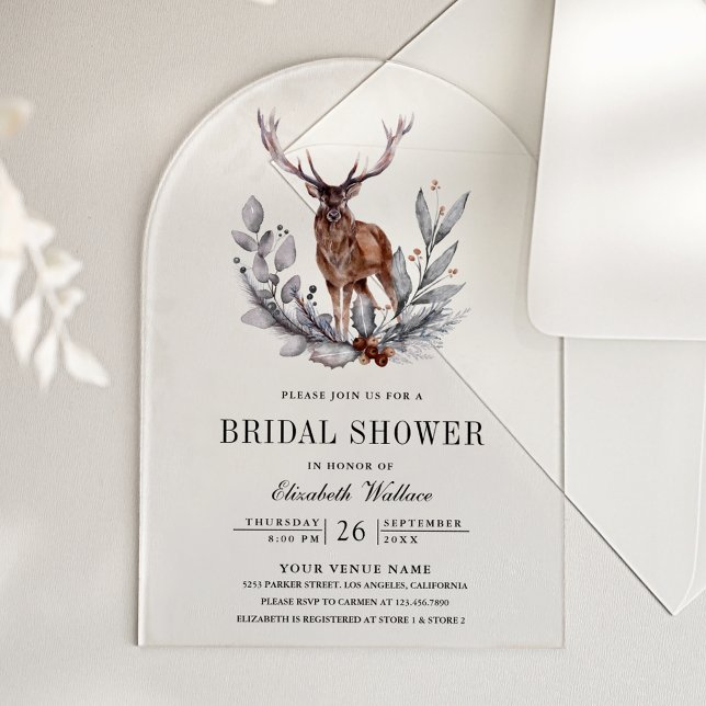 Invitations En Acrylique Mariage de forêt de Woodland (Créateur téléchargé)