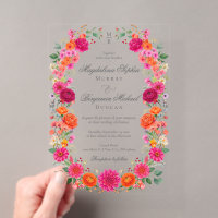 Mariage de jardin floral rose et orange audacieux