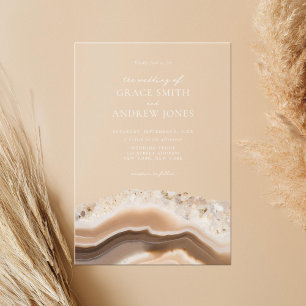 Invitations En Acrylique Mariage de marbre d'agate