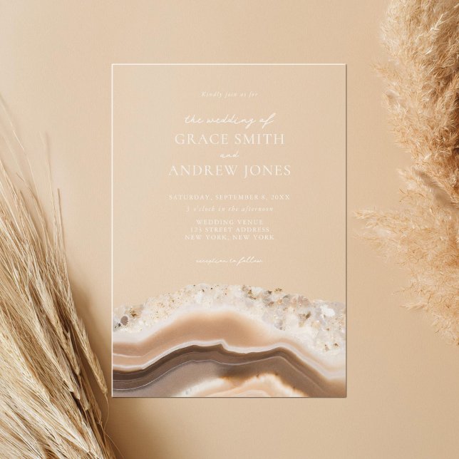 Invitations En Acrylique Mariage de marbre d'âge (Créateur téléchargé)