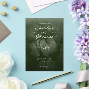 Invitations En Acrylique Mariage de printemps à la feuille verte