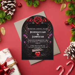 Invitations En Acrylique Mariage de romance sombre gothique vampire Nuit ét