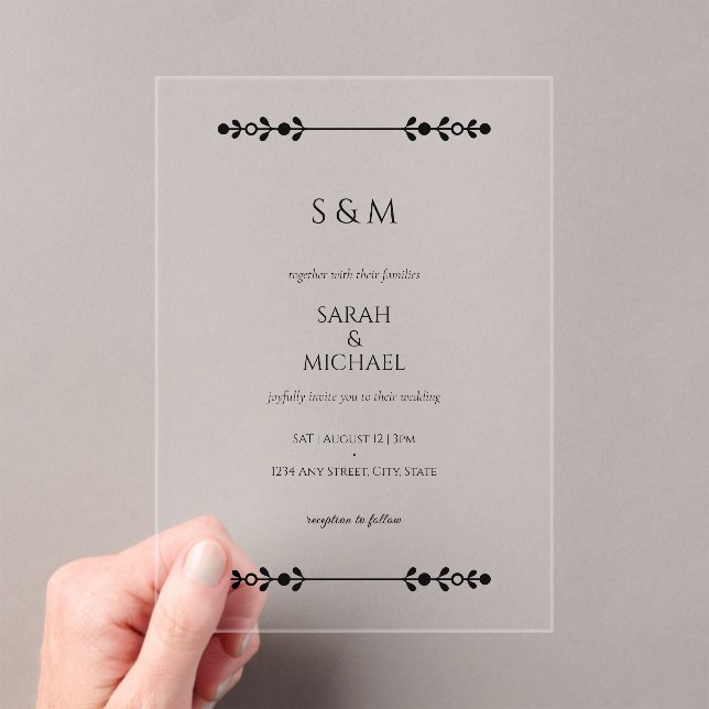 Invitations En Acrylique Mariage de style classique et moderne (In situ (ordinateur de poche))