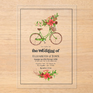 Invitations En Acrylique Mariage de vacances de Noël rétro