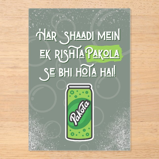 Invitations En Acrylique Mariage Desi  (Recto)