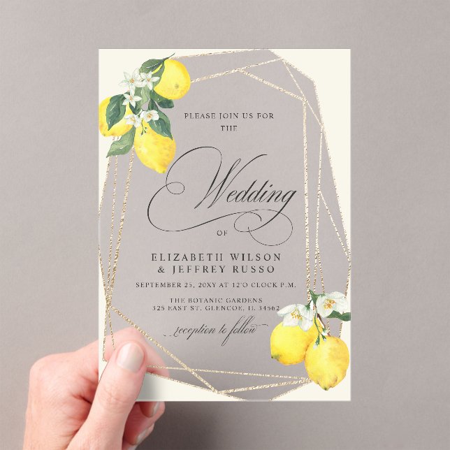 Invitations En Acrylique Mariage d'été Rustique Citrus Boho (In situ (ordinateur de poche))
