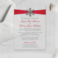 Mariage d'hiver Diamante Flocon de neige et ruban