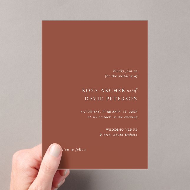 Invitations En Acrylique Mariage éditorial moderne en cuivre rustique (In situ (ordinateur de poche))