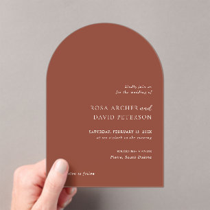 Invitations En Acrylique Mariage éditorial moderne en cuivre rustique