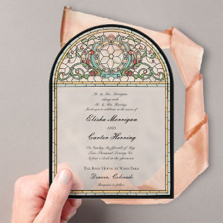 Invitations En Acrylique Mariage effet verre vintage